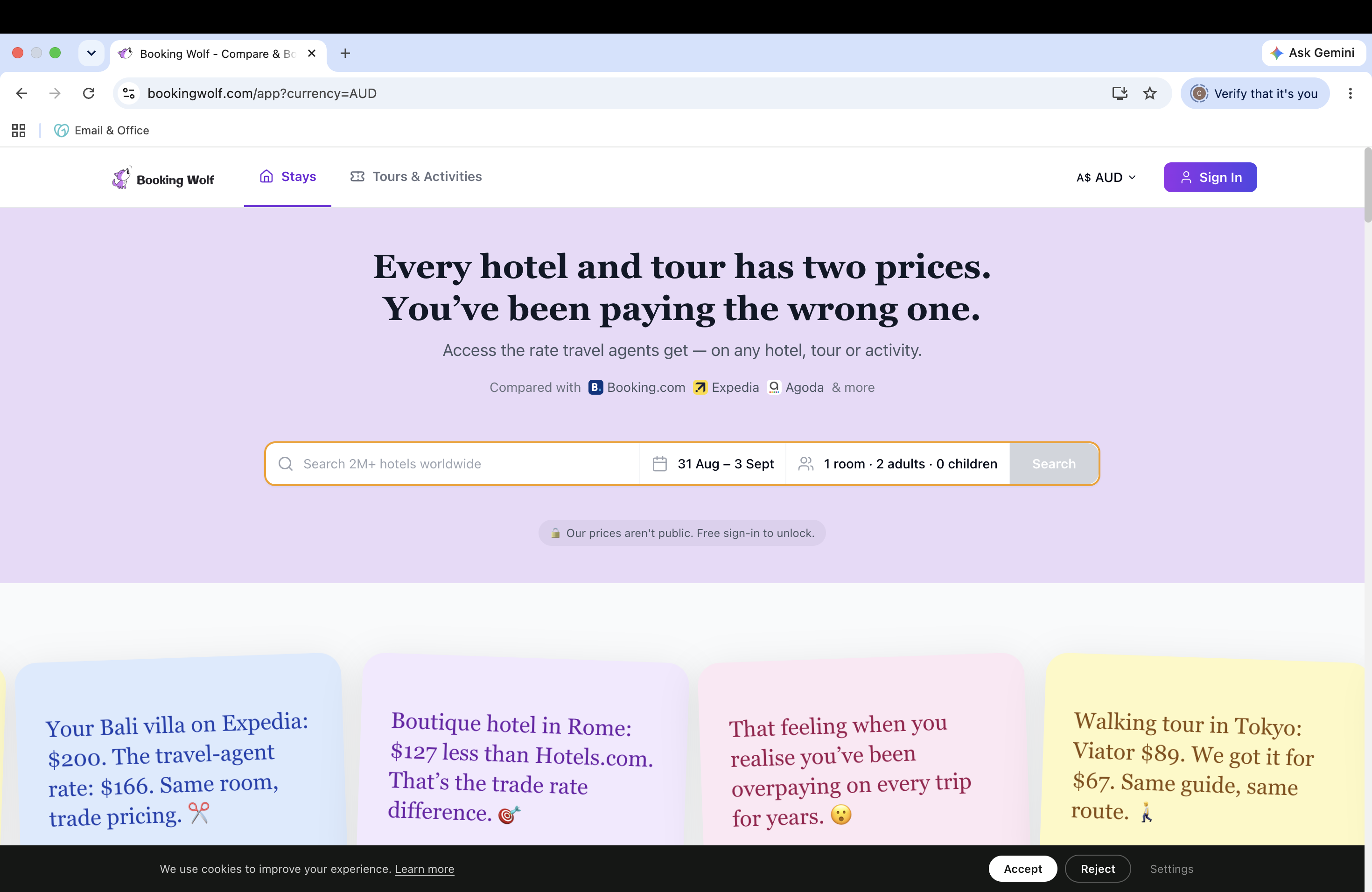 Booking Wolf — hotel, tour and activity booking platform